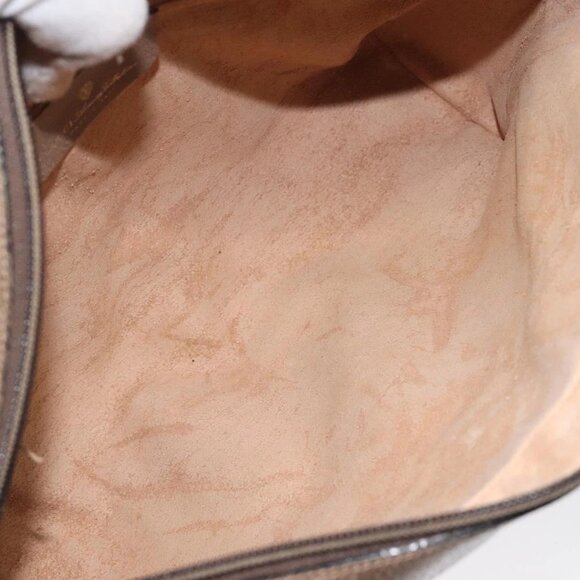 GUCCI GG Supreme Web Sherry Line Bag PVC Leather Beige Gold 14 02 005 Auth sw526 - Picture 11 of 16